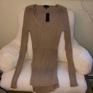 Tan slink mini dress